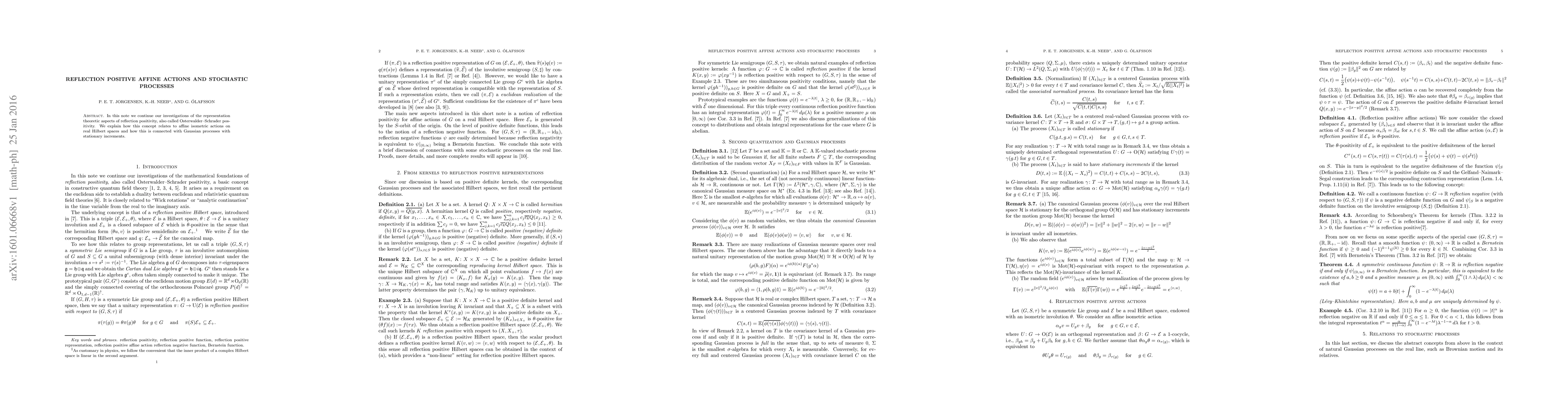 Thumbnail for Reflection positive affine actions and stochastic processes