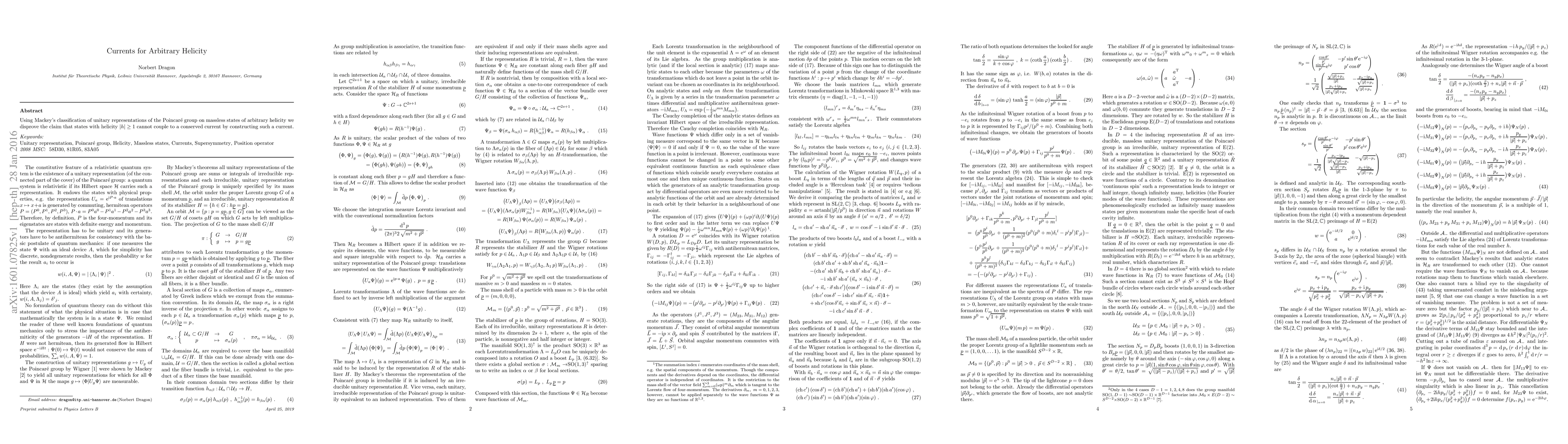 Thumbnail for Currents for Arbitrary Helicity