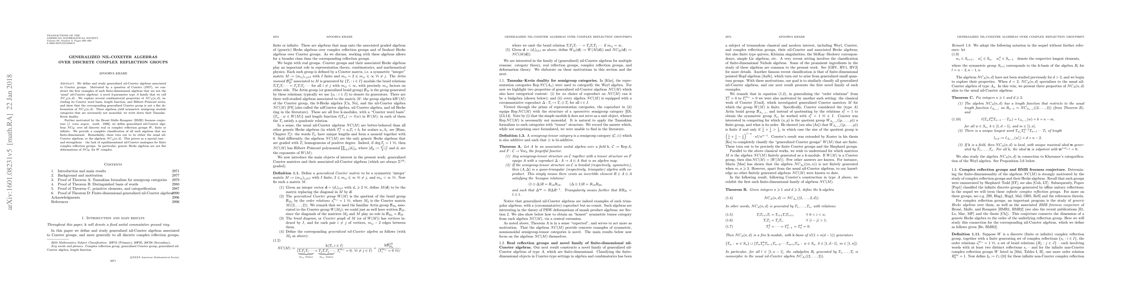 Thumbnail for Generalized nil-Coxeter algebras over discrete complex reflection groups