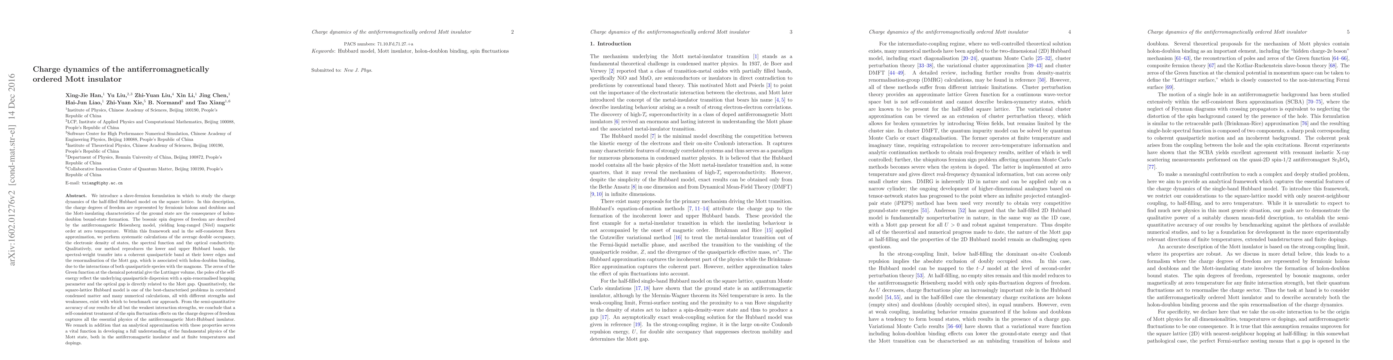 Thumbnail for Charge dynamics of the antiferromagnetically ordered Mott insulator