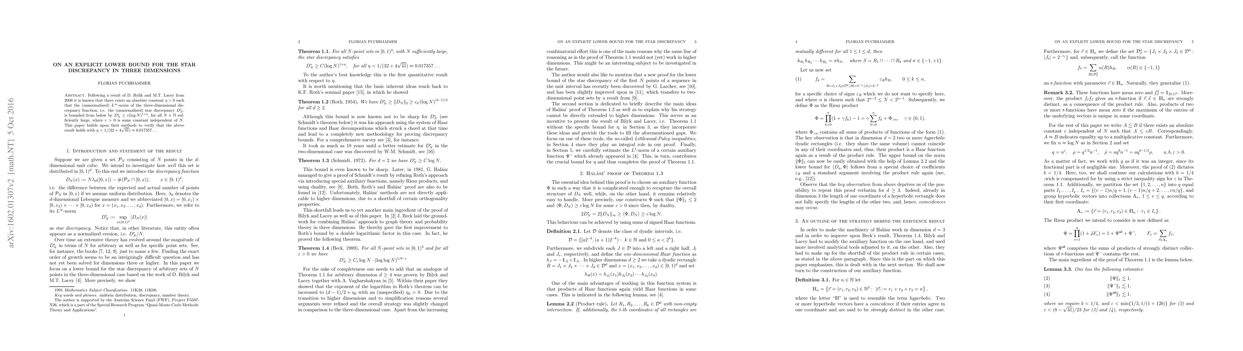 Thumbnail for On an explicit lower bound for the star discrepancy in three dimensions