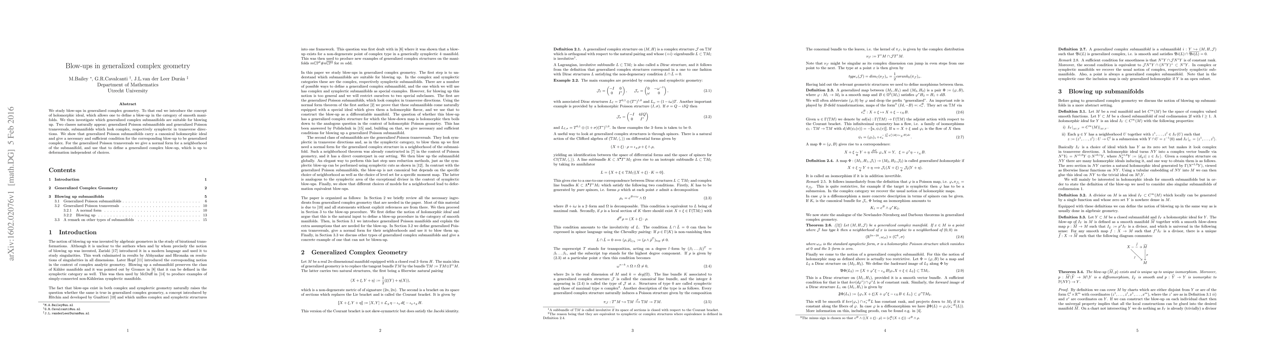 Thumbnail for Blow-ups in generalized complex geometry