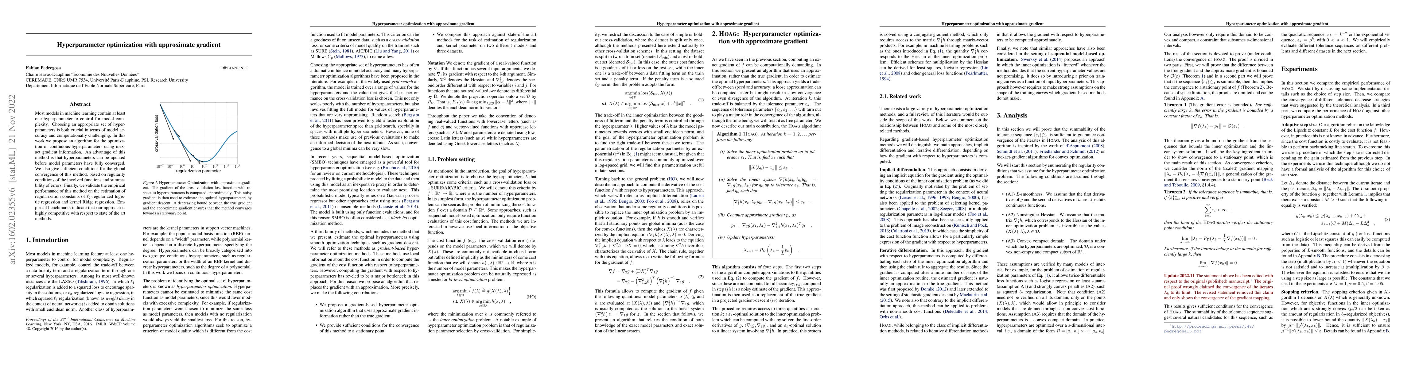 Thumbnail for Hyperparameter optimization with approximate gradient