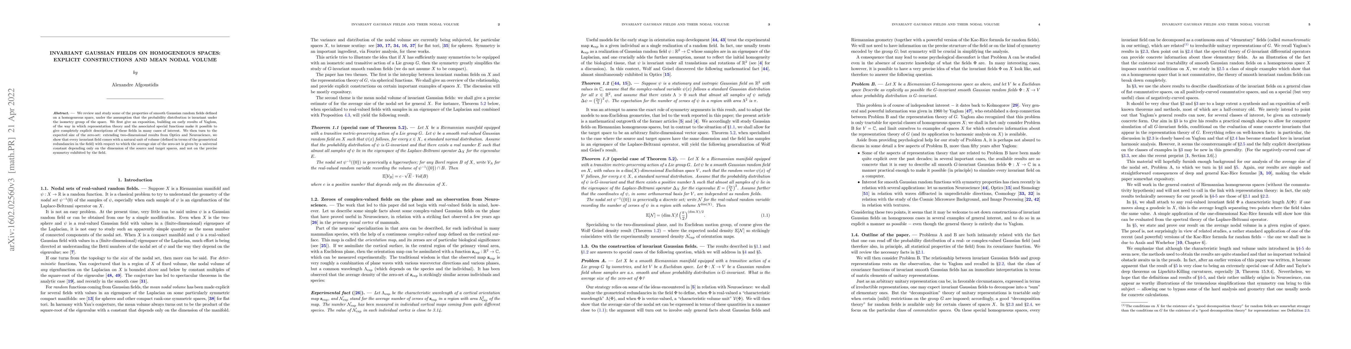 Thumbnail for Invariant Gaussian fields on homogeneous spaces: explicit constructions
  and mean nodal volume