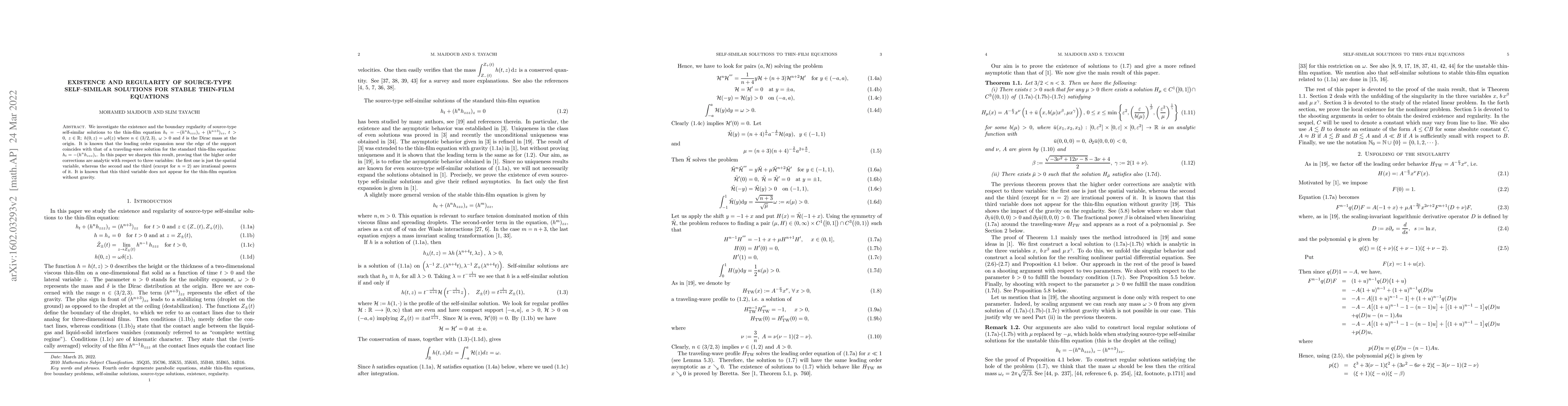 Thumbnail for Existence and regularity of source-type self-similar solutions for
  stable thin-film equations