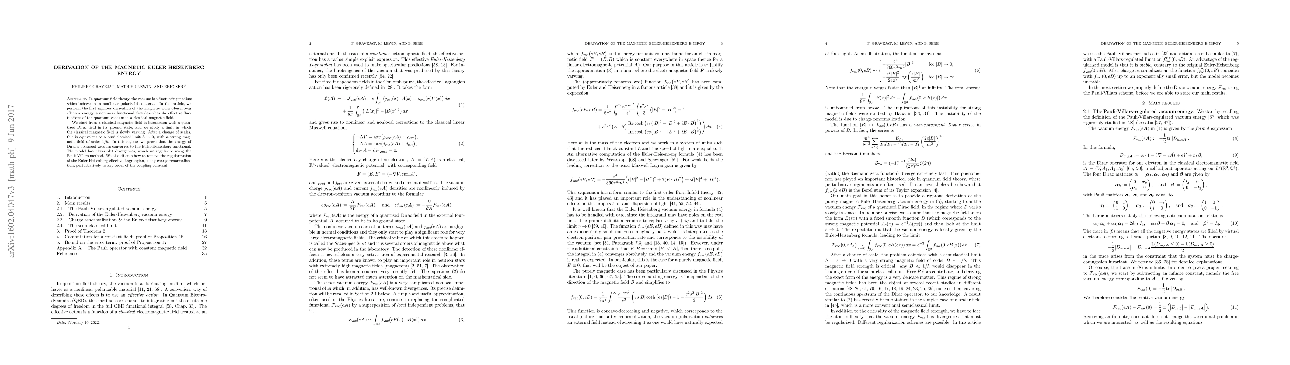 Thumbnail for Derivation of the magnetic Euler-Heisenberg energy