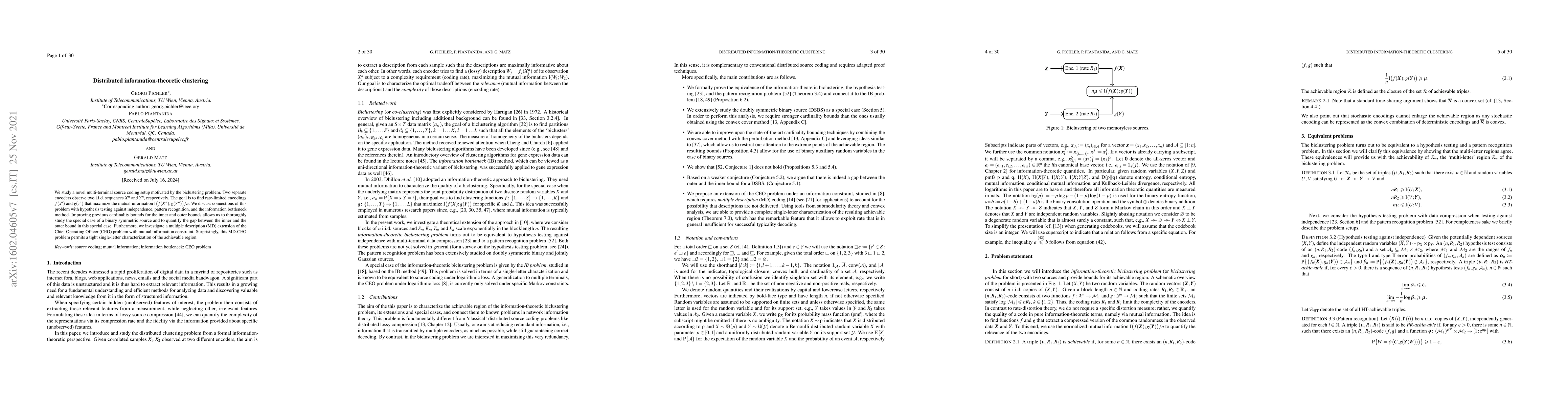 Thumbnail for Distributed Information-Theoretic Clustering