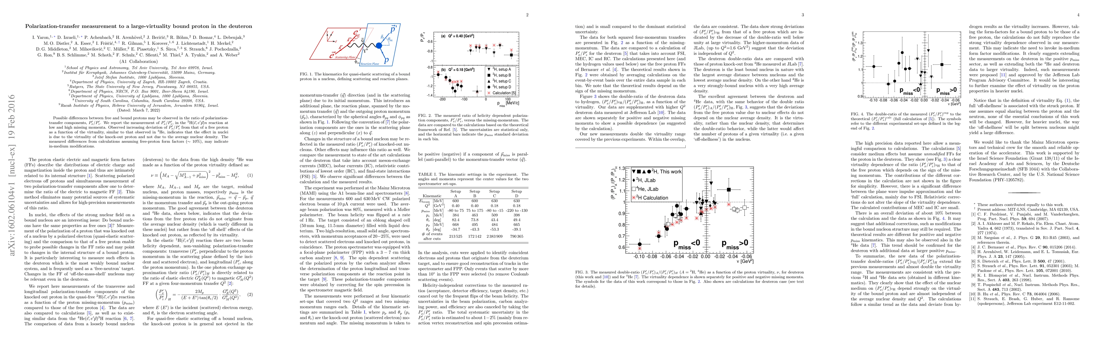 Thumbnail for Polarization-transfer measurement to a large-virtuality bound proton in
  the deuteron