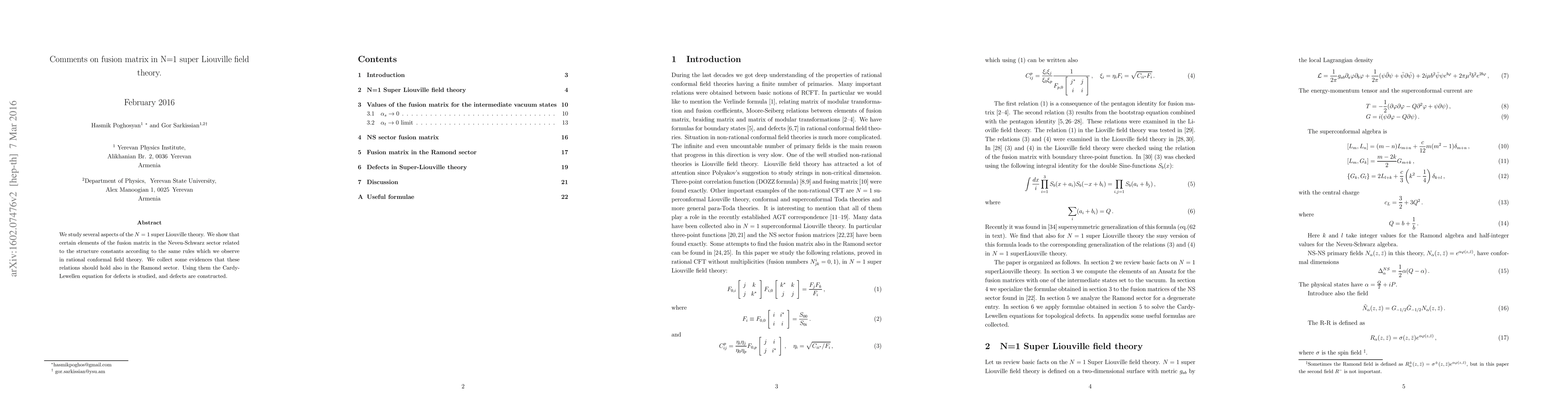 Thumbnail for Comments on fusion matrix in N=1 super Liouville field theory