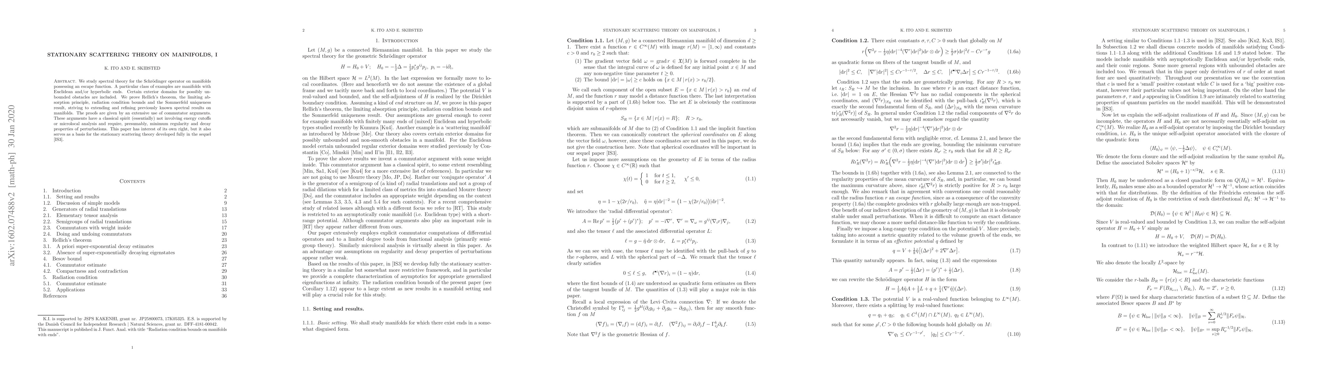 Thumbnail for Stationary scattering theory on mainifolds, I