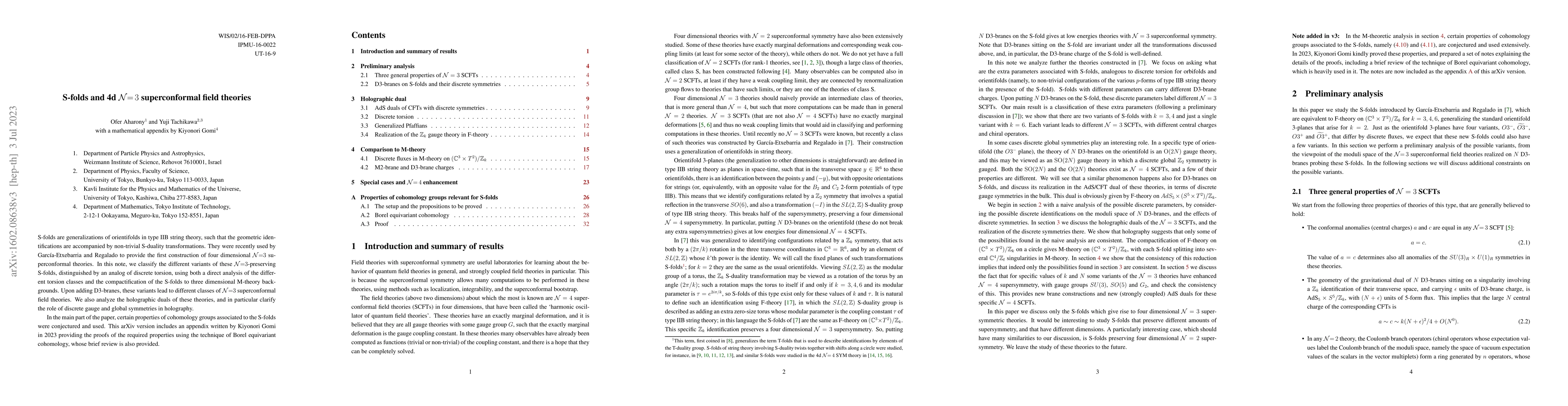 Thumbnail for S-folds and 4d N=3 superconformal field theories