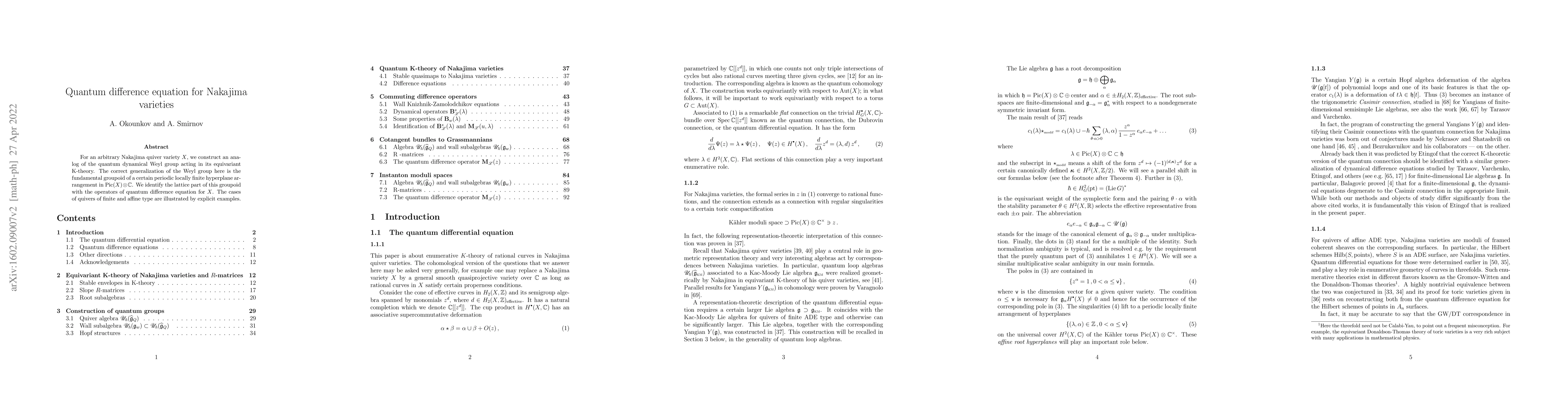 Thumbnail for Quantum difference equation for Nakajima varieties