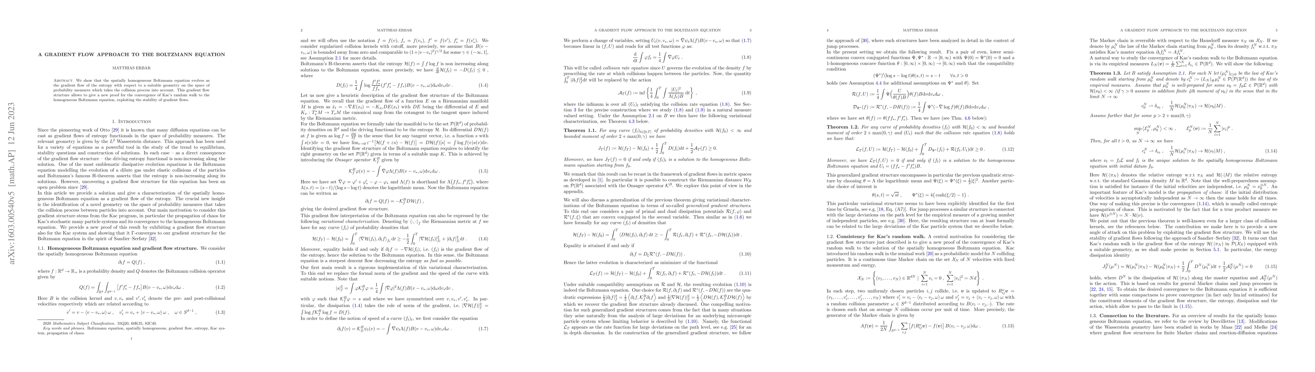 Thumbnail for A gradient flow approach to the Boltzmann equation