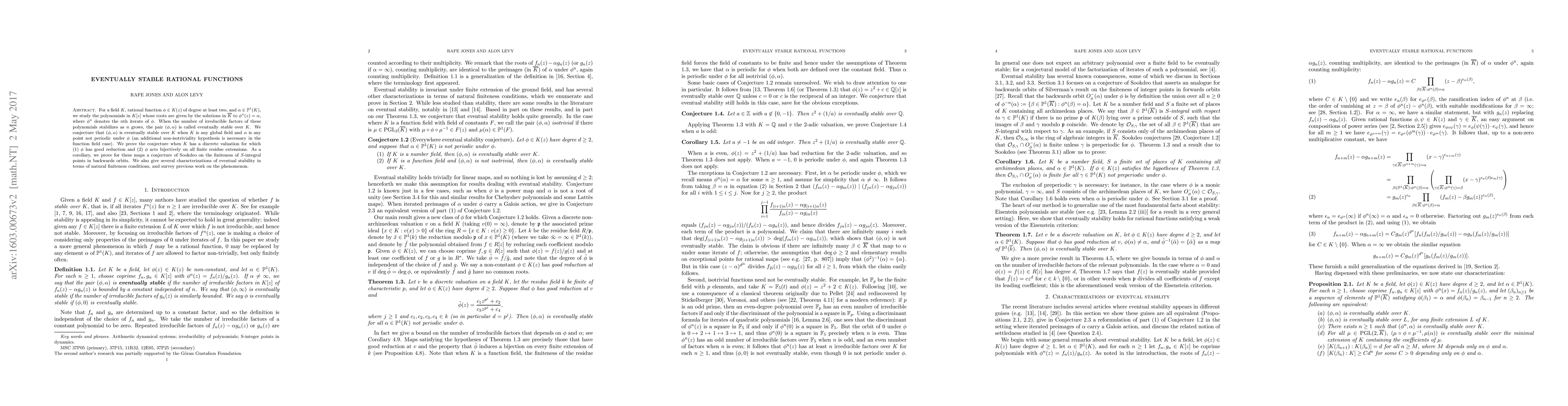 Thumbnail for Eventually stable rational functions