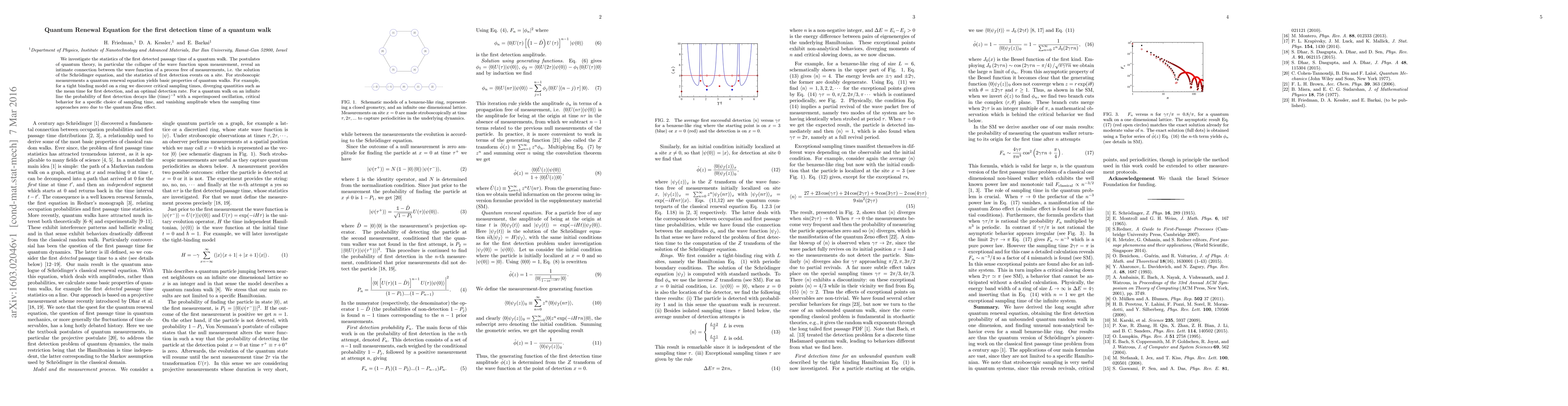 Thumbnail for Quantum Renewal Equation for the first detection time of a quantum walk