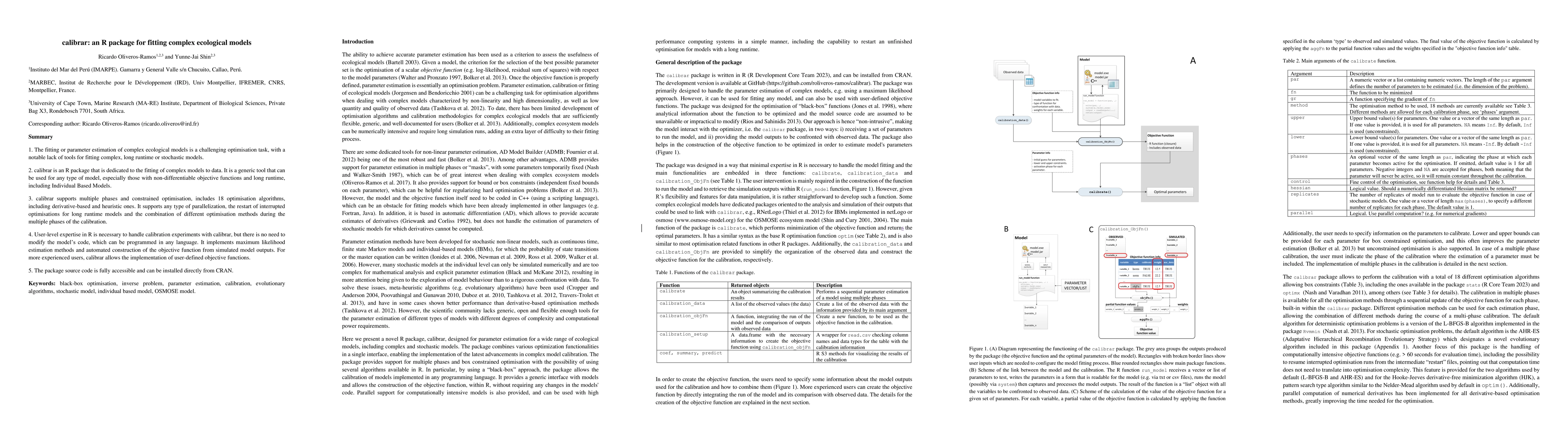 Thumbnail for Calibrar: an R package for fitting complex ecological models