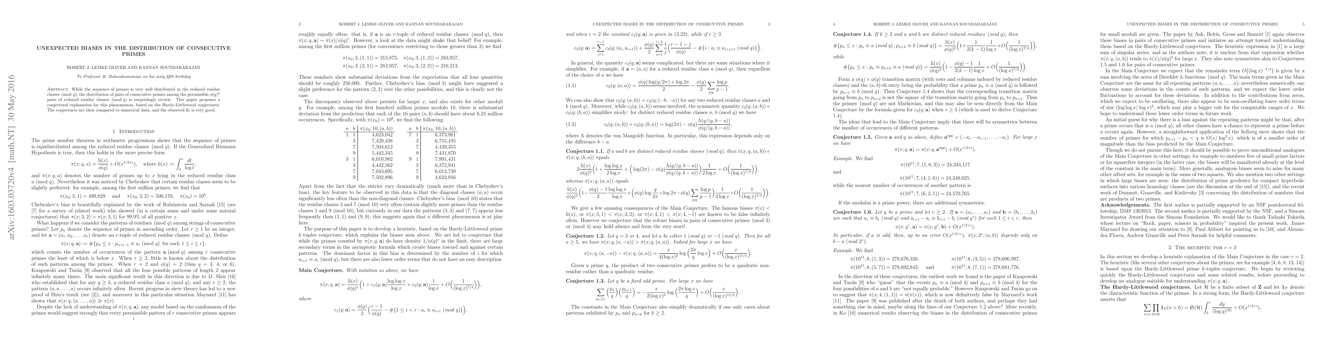 Thumbnail for Unexpected biases in the distribution of consecutive primes