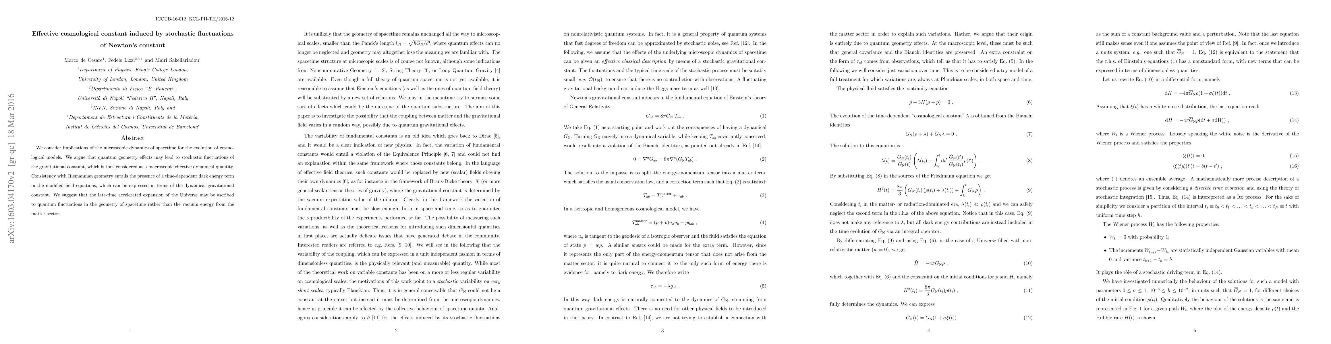 Thumbnail for Effective cosmological constant induced by stochastic fluctuations of
  Newton's constant