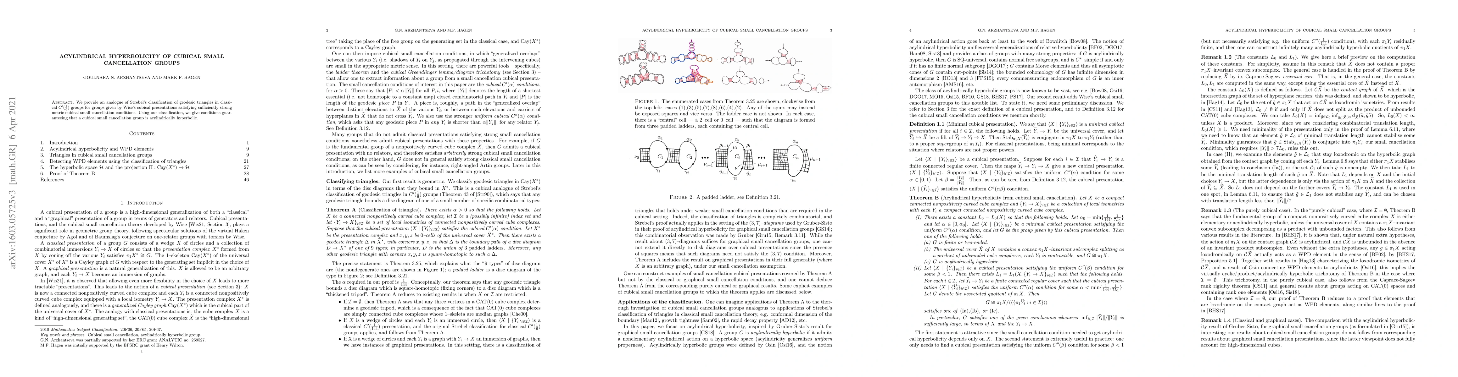 Thumbnail for Acylindrical hyperbolicity of cubical small-cancellation groups