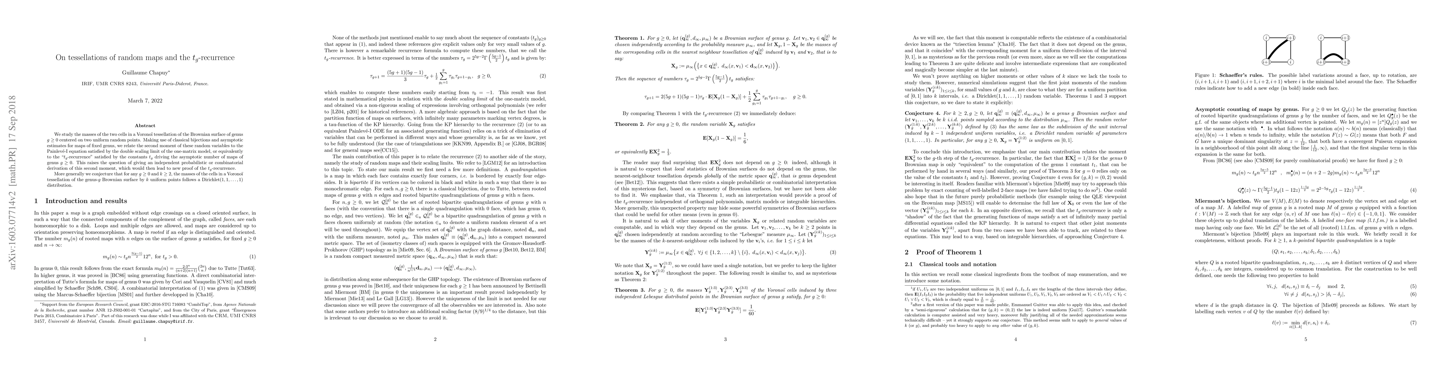 Thumbnail for On tessellations of random maps and the $t_g$-recurrence