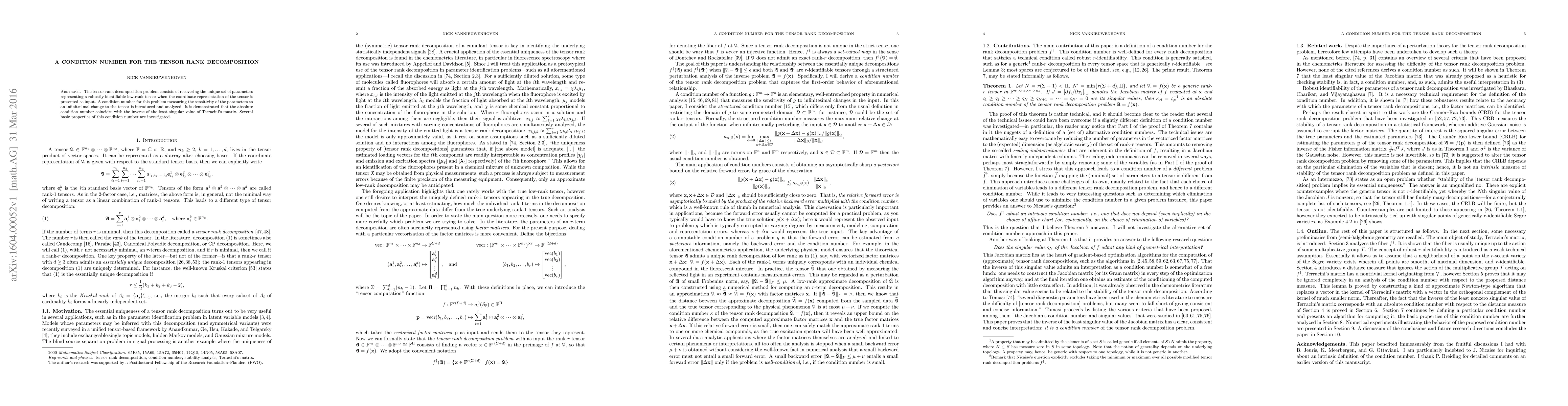 Thumbnail for A condition number for the tensor rank decomposition