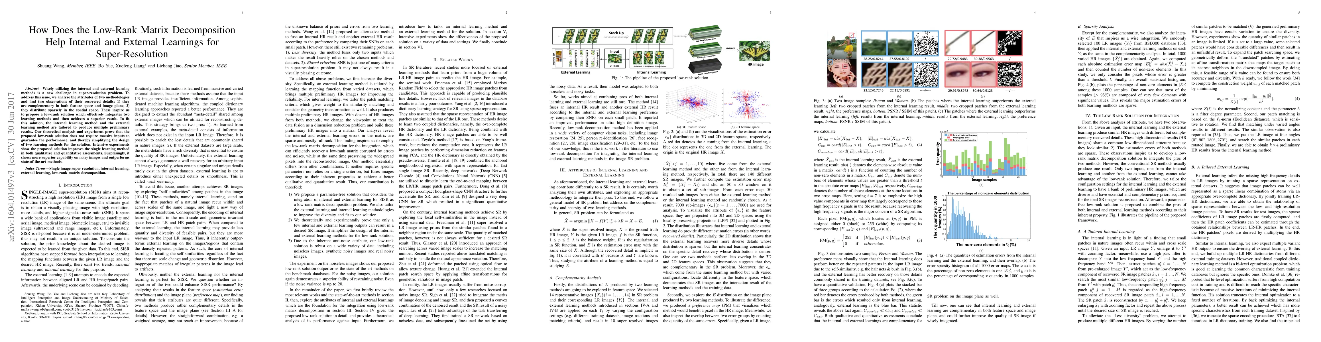 Thumbnail for How Does the Low-Rank Matrix Decomposition Help Internal and External
  Learnings for Super-Resolution