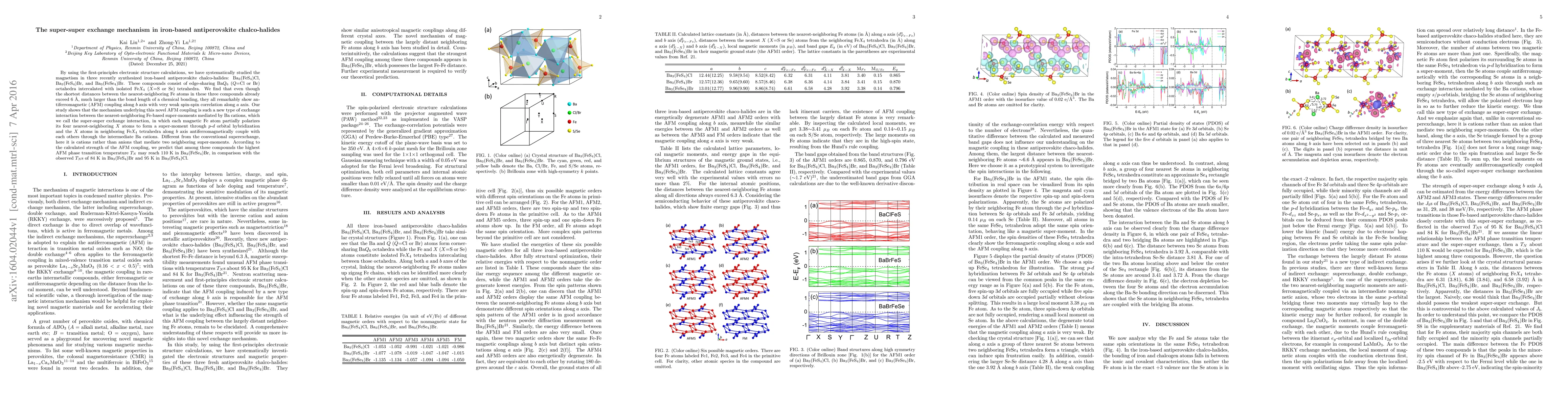 Thumbnail for The super-super exchange mechanism in iron-based antiperovskite
  chalco-halides