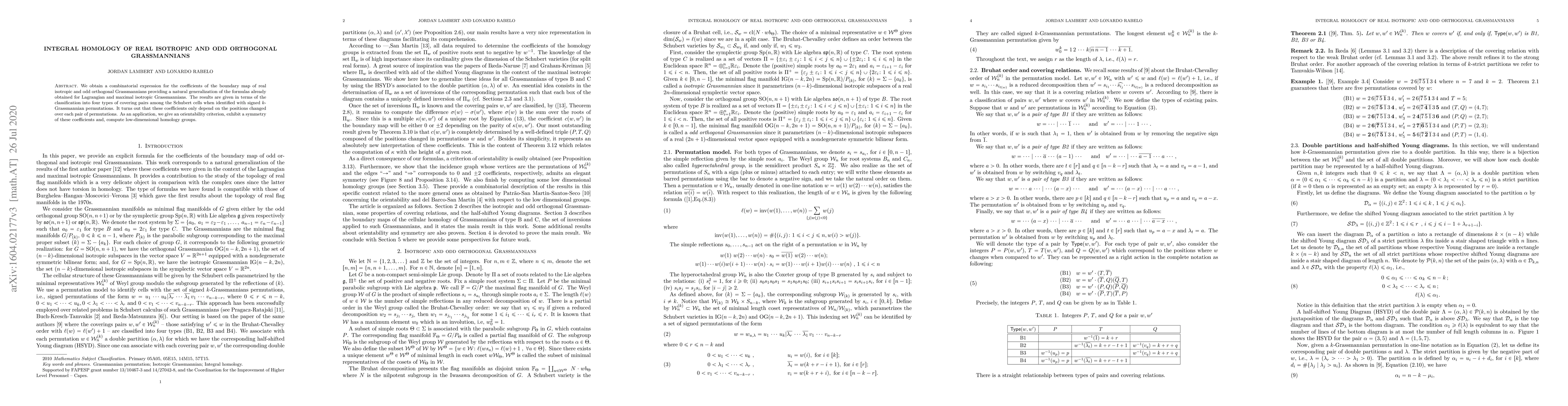 Thumbnail for Integral homology of real isotropic and odd orthogonal Grassmannians