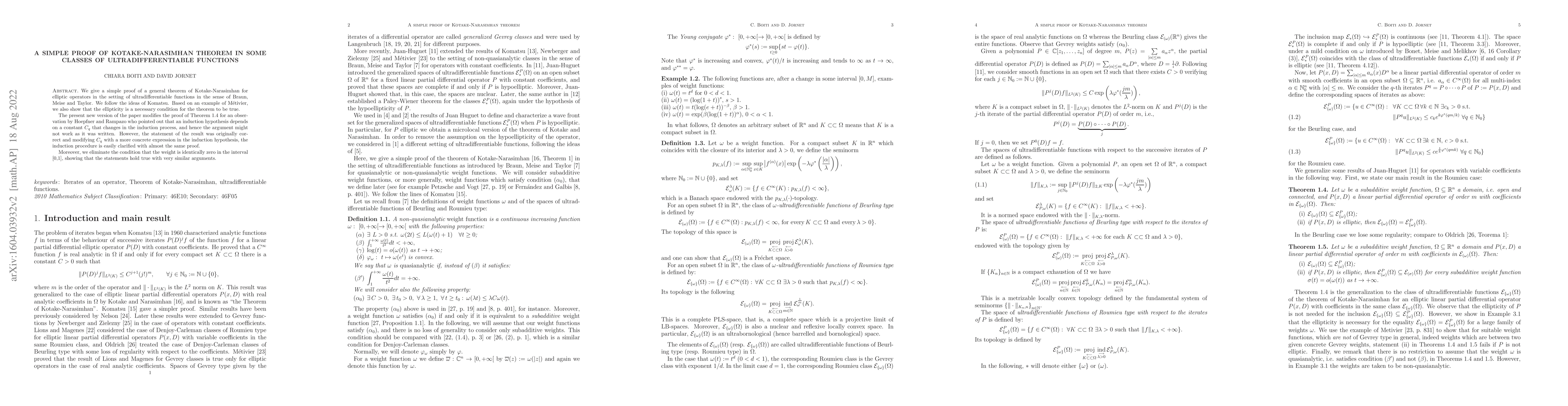 Thumbnail for A simple proof of Kotake-Narasimhan theorem in some classes of
  ultradifferentiable functions