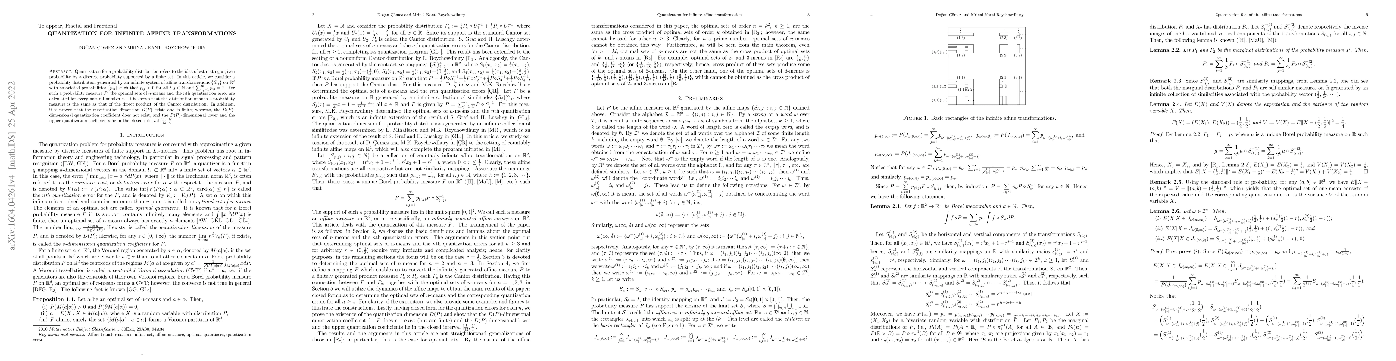 Thumbnail for Quantization for infinite affine transformations