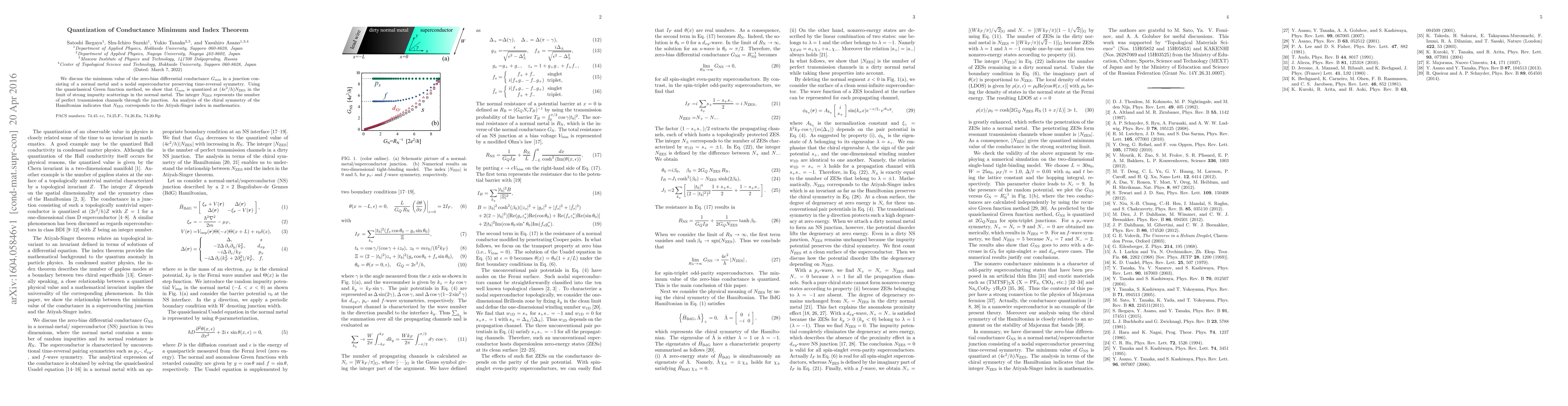 Thumbnail for Quantization of Conductance Minimum and Index Theorem