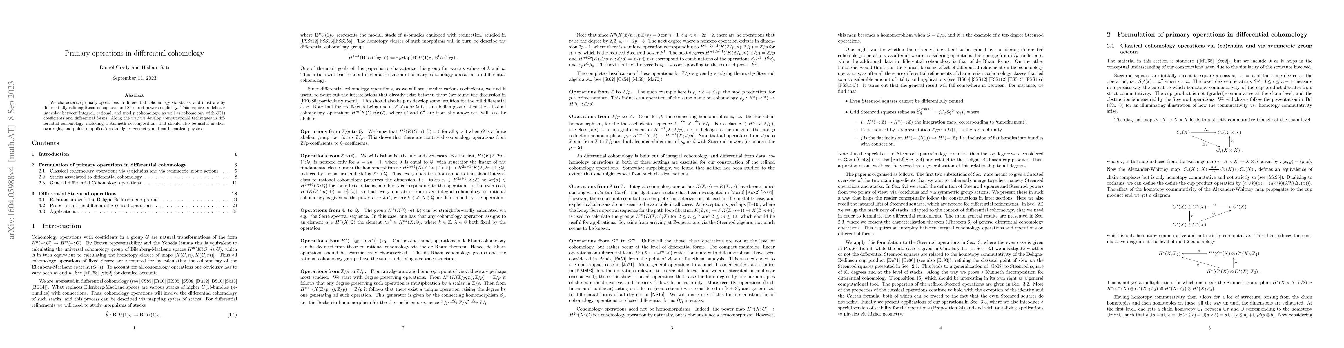 Thumbnail for Primary operations in differential cohomology