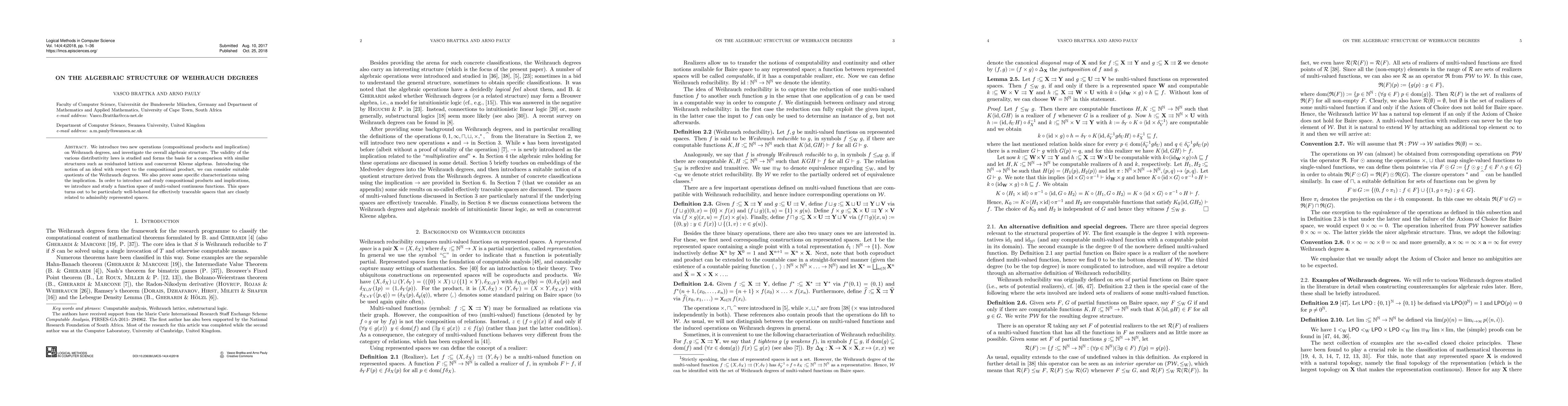 Thumbnail for On the algebraic structure of Weihrauch degrees