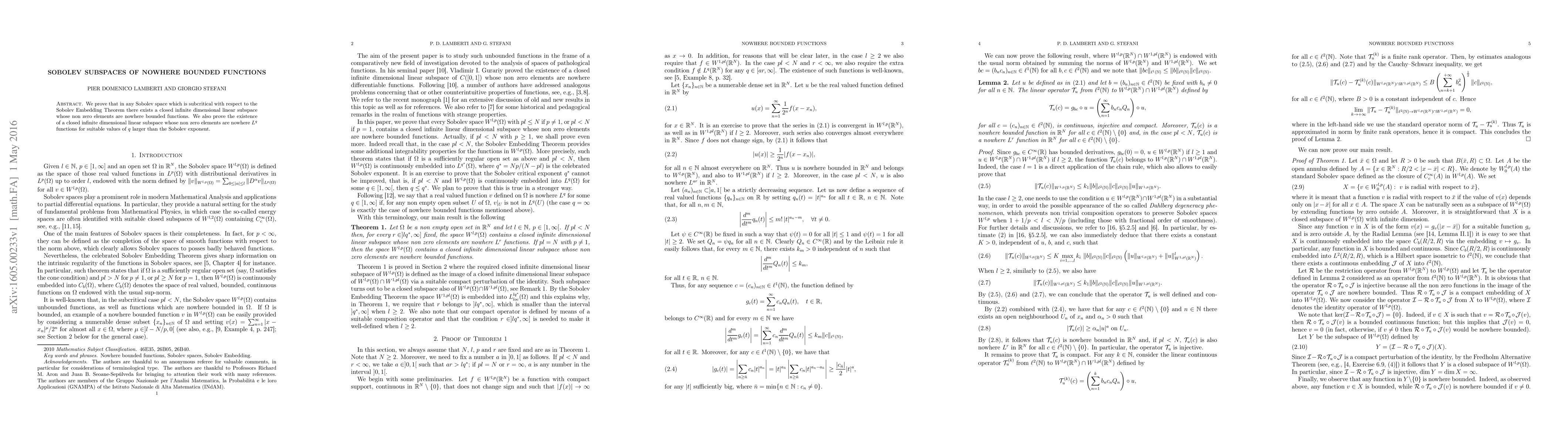 Thumbnail for Sobolev subspaces of nowhere bounded functions