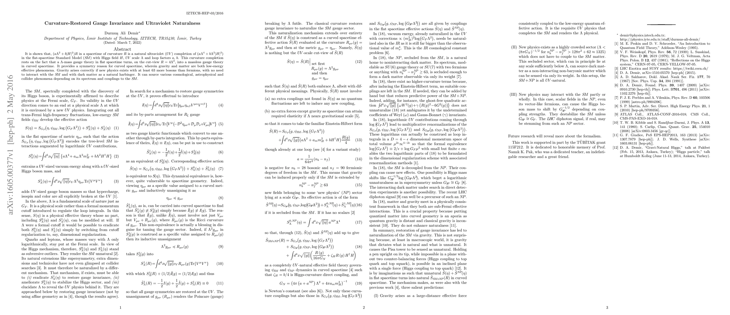 Thumbnail for Curvature-Restored Gauge Invariance and Ultraviolet Naturalness