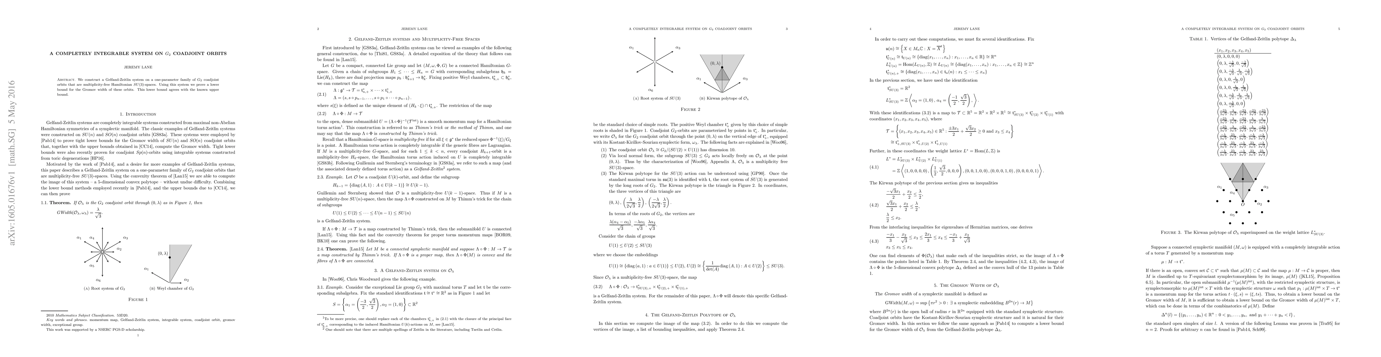 Thumbnail for A completely integrable system on $G_2$ coadjoint orbits