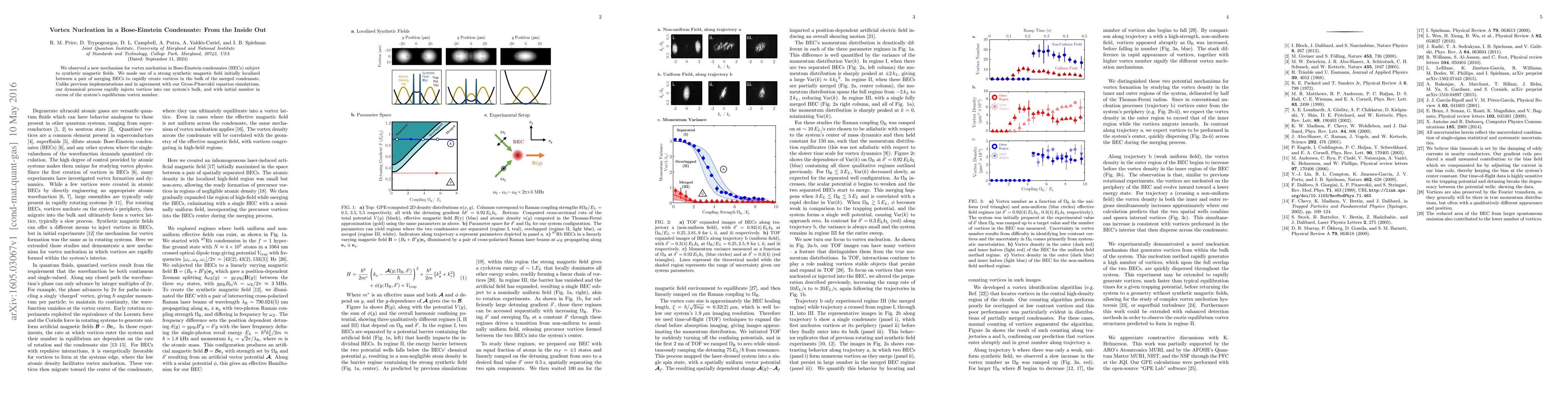 Thumbnail for Vortex Nucleation in a Bose-Einstein Condensate: From the Inside Out