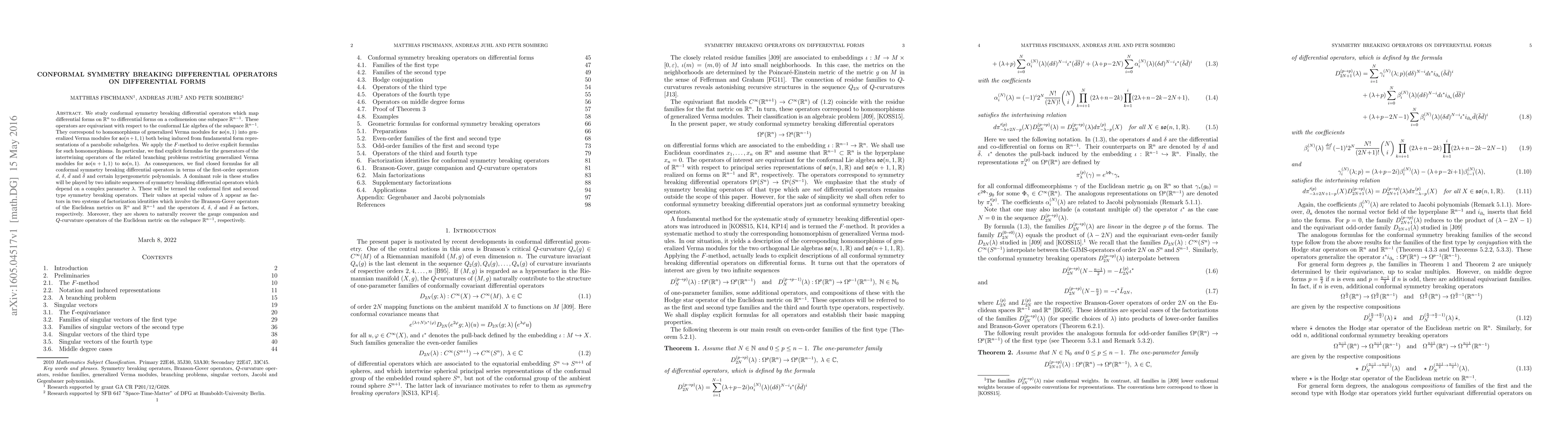 Thumbnail for Conformal symmetry breaking differential operators on differential forms