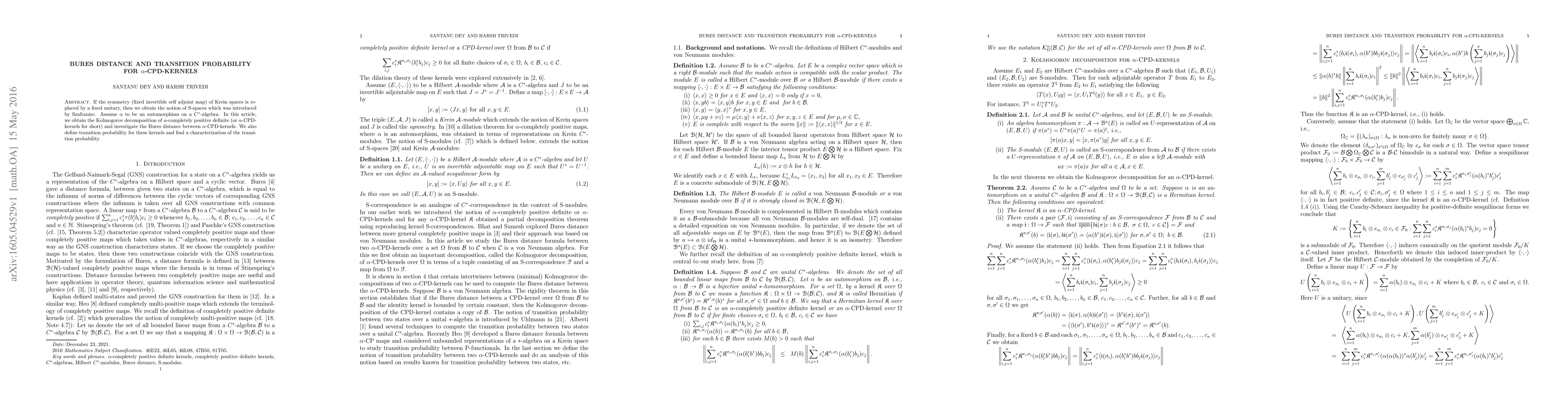 Thumbnail for Bures distance and transition probability for $\alpha$-CPD-kernels