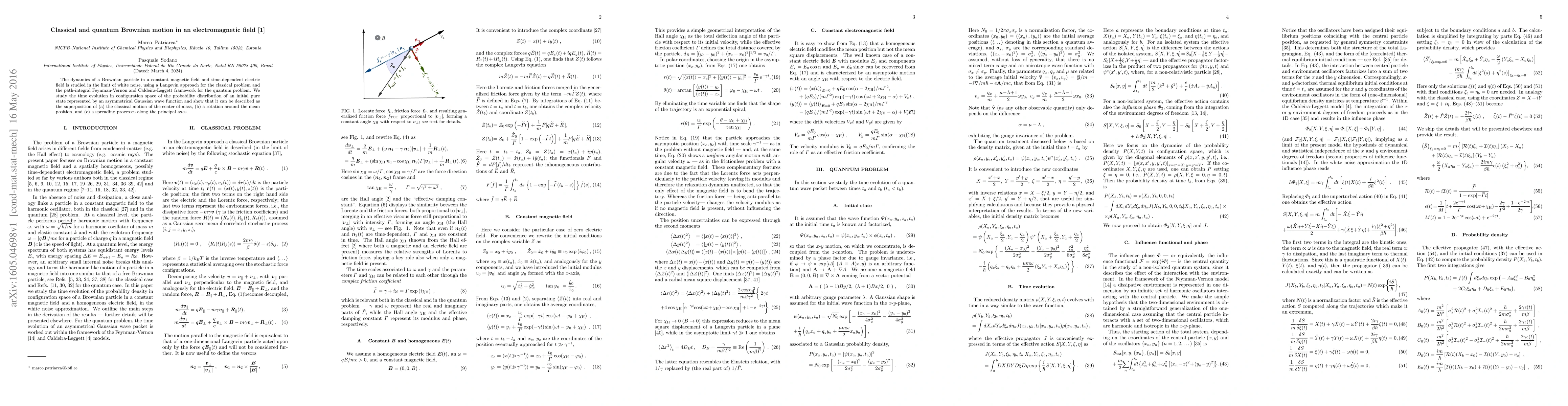 Thumbnail for Classical and quantum Brownian motion in an electromagnetic field