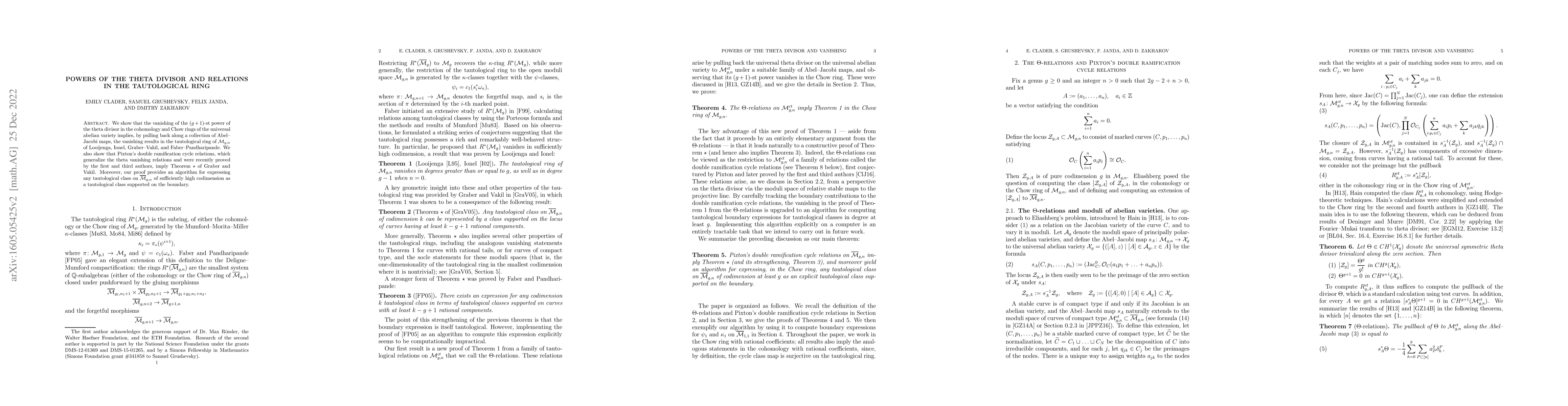 Thumbnail for Powers of the theta divisor and relations in the tautological ring