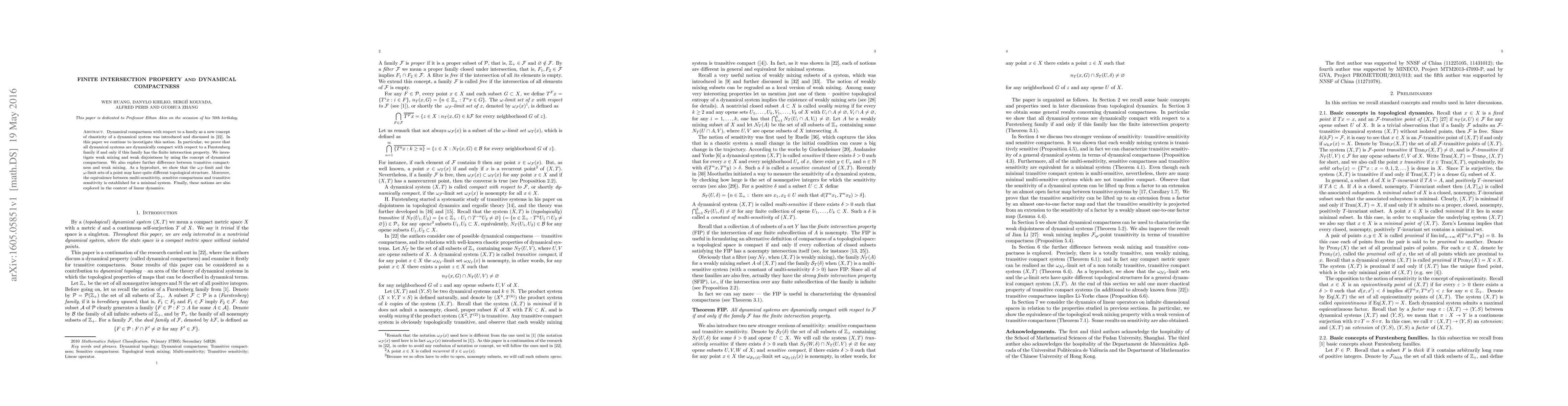 Thumbnail for Finite intersection property and dynamical compactness