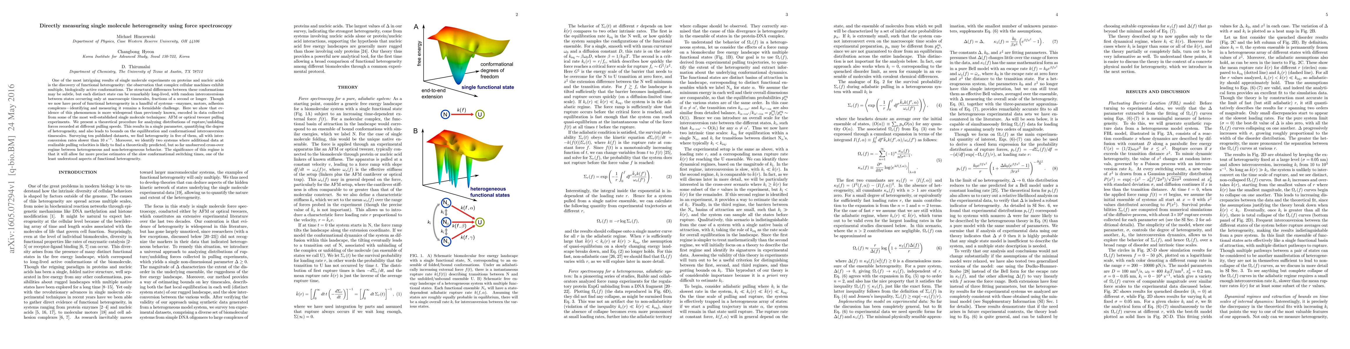 Thumbnail for Directly measuring single molecule heterogeneity using force
  spectroscopy