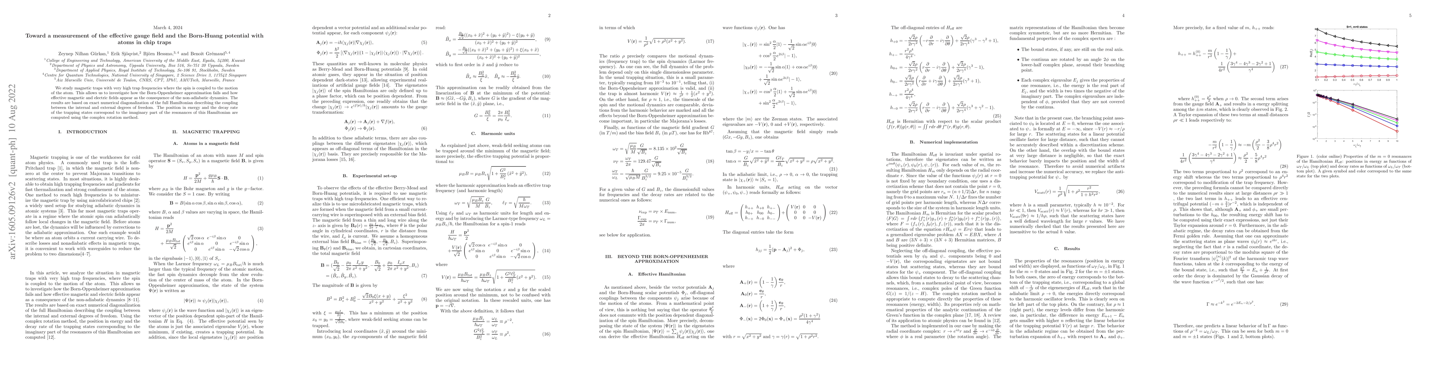 Thumbnail for Toward a measurement of the effective gauge field and the Born-Huang
  potential with atoms in chip traps