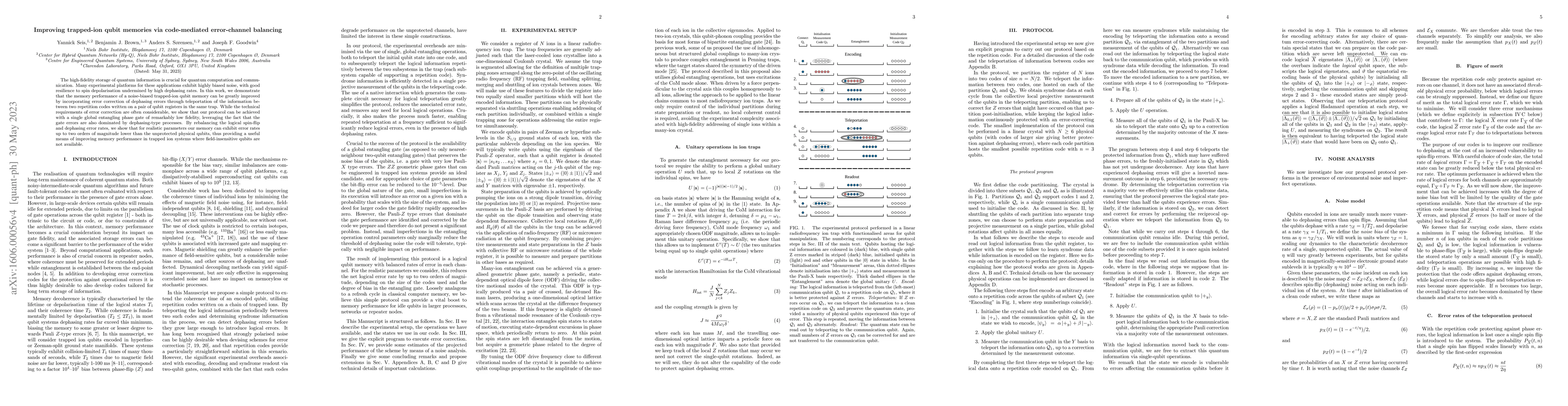 Thumbnail for Improving trapped-ion-qubit memories via code-mediated error-channel
  balancing