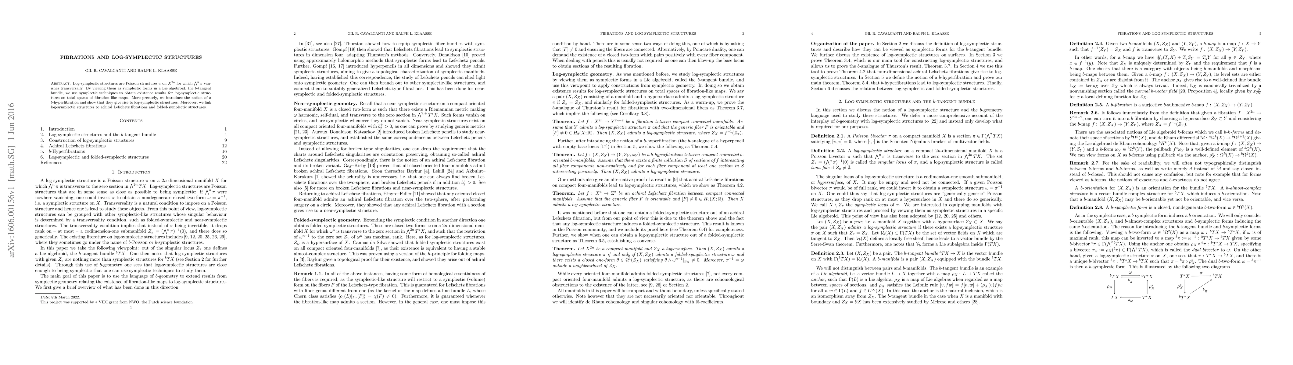 Thumbnail for Fibrations and log-symplectic structures