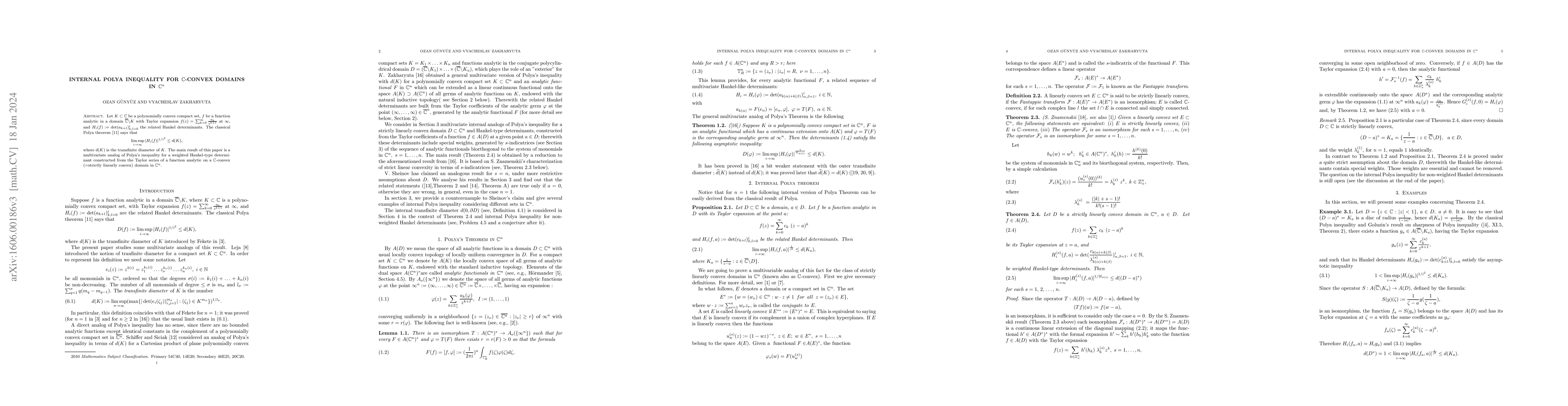 Thumbnail for The Internal Polya Inequality for $\mathbb{C}$-convex Domains in
  $\mathbb{C}^n$