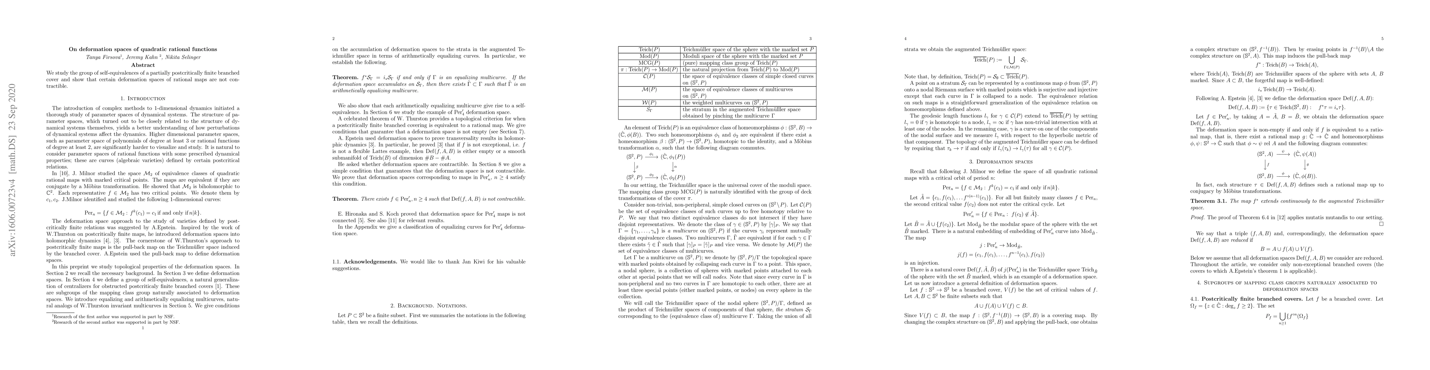 Thumbnail for On deformation spaces of quadratic rational maps