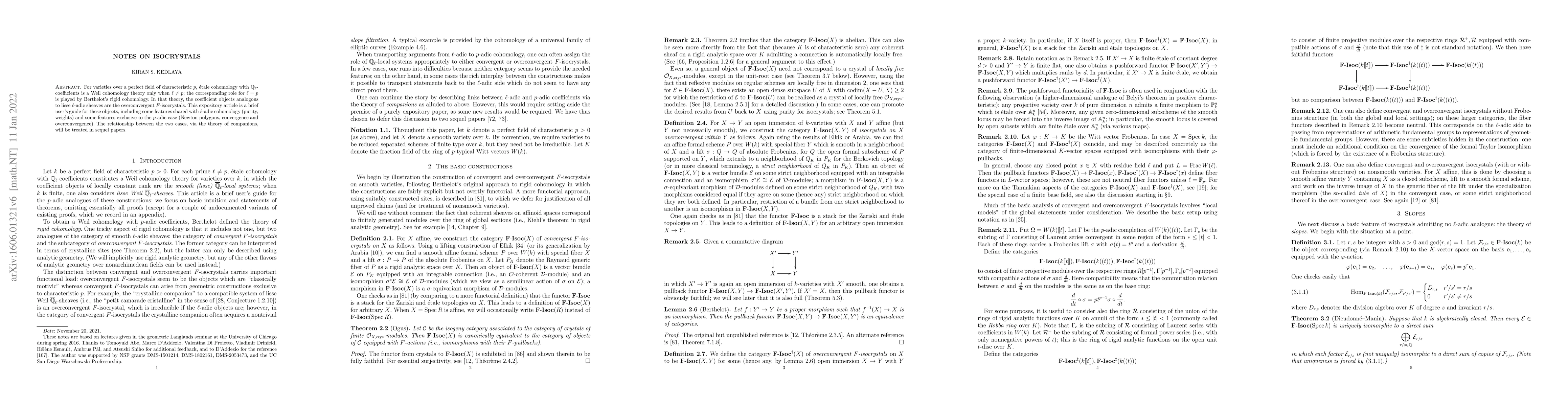 Thumbnail for Notes on isocrystals