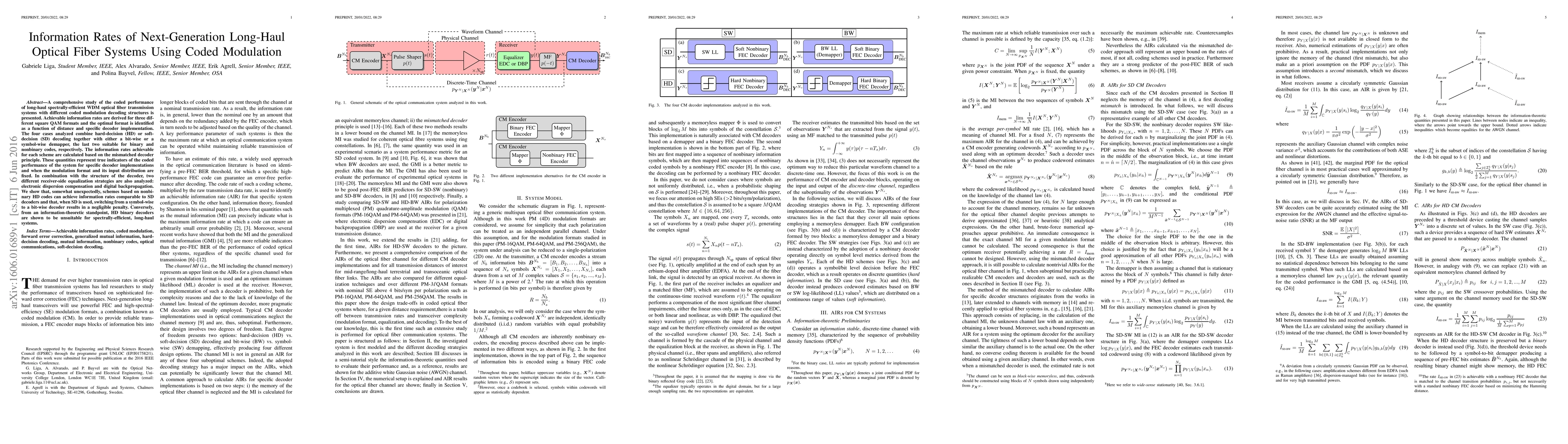 Thumbnail for Information Rates of Next-Generation Long-Haul Optical Fiber Systems
  Using Coded Modulation